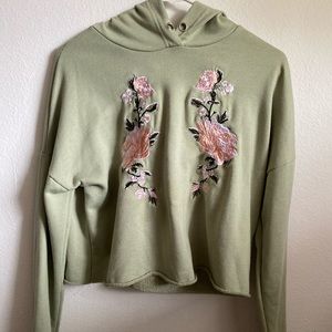 Cropped flower hoodie